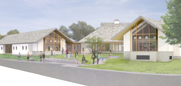 A rendering of the library addition