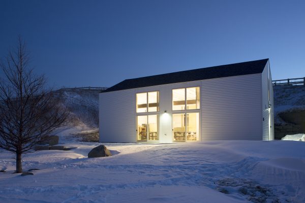 View of the studio in the snow
